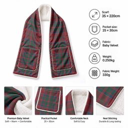 MacDonald (McDonald) of Glencoe Tartan Hand-Warmer Pocket Scarf