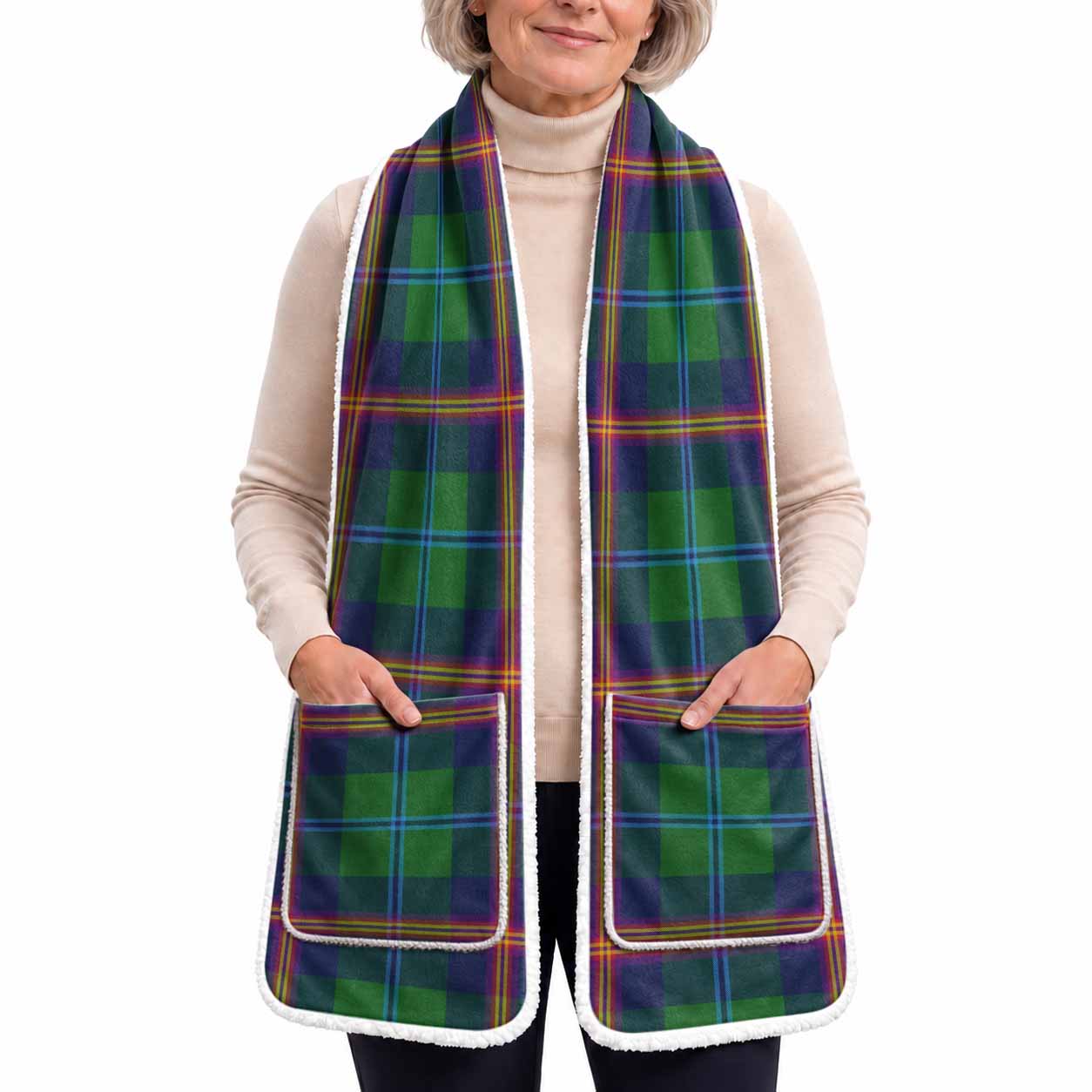 Young Tartan Hand-Warmer Pocket Scarf