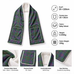 Wood Tartan Hand-Warmer Pocket Scarf