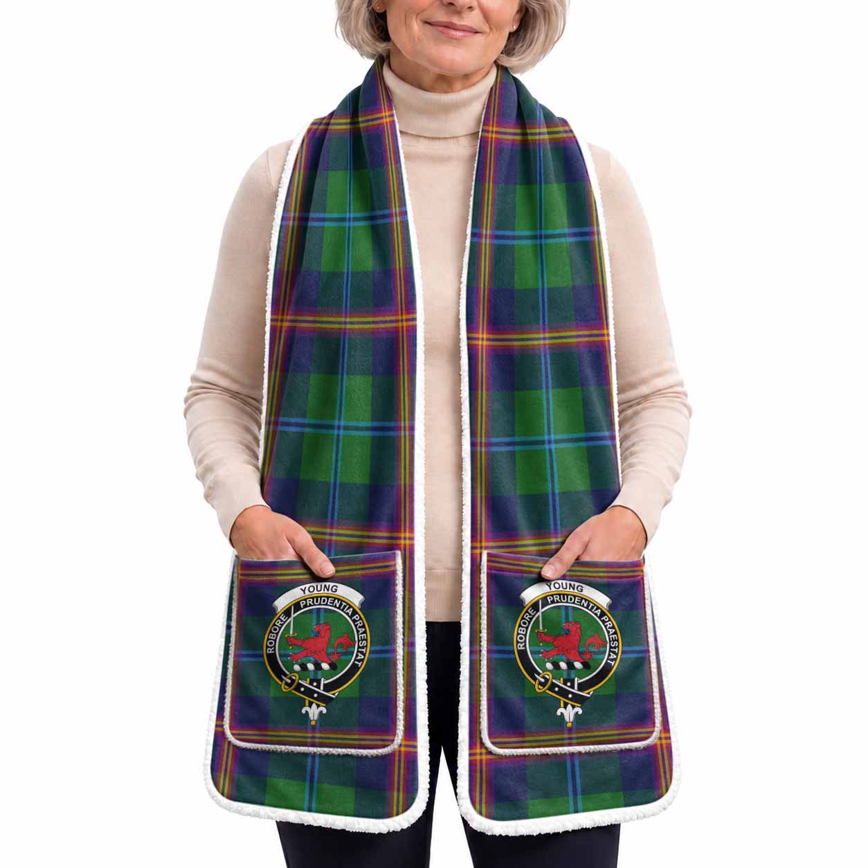 Young Tartan Crest Pocket Scarf - Ultimate Plaid Gift Wrap