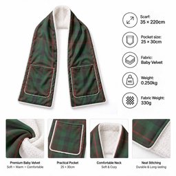 Tennant Tartan Hand-Warmer Pocket Scarf