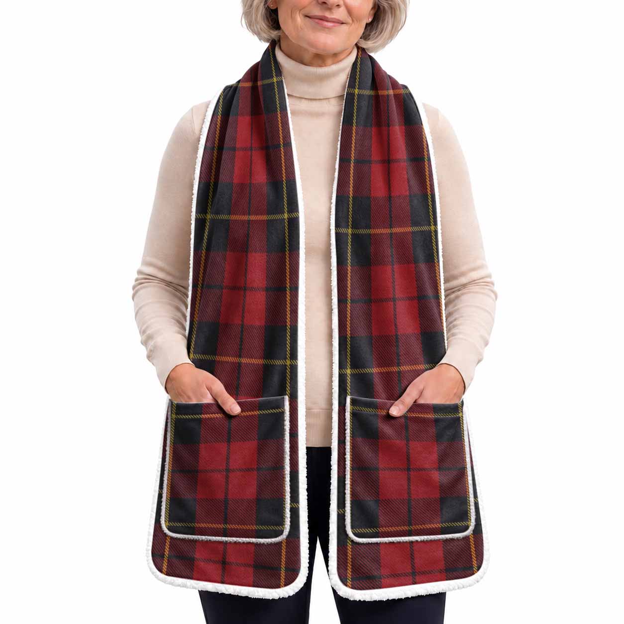 Wallace Tartan Hand-Warmer Pocket Scarf