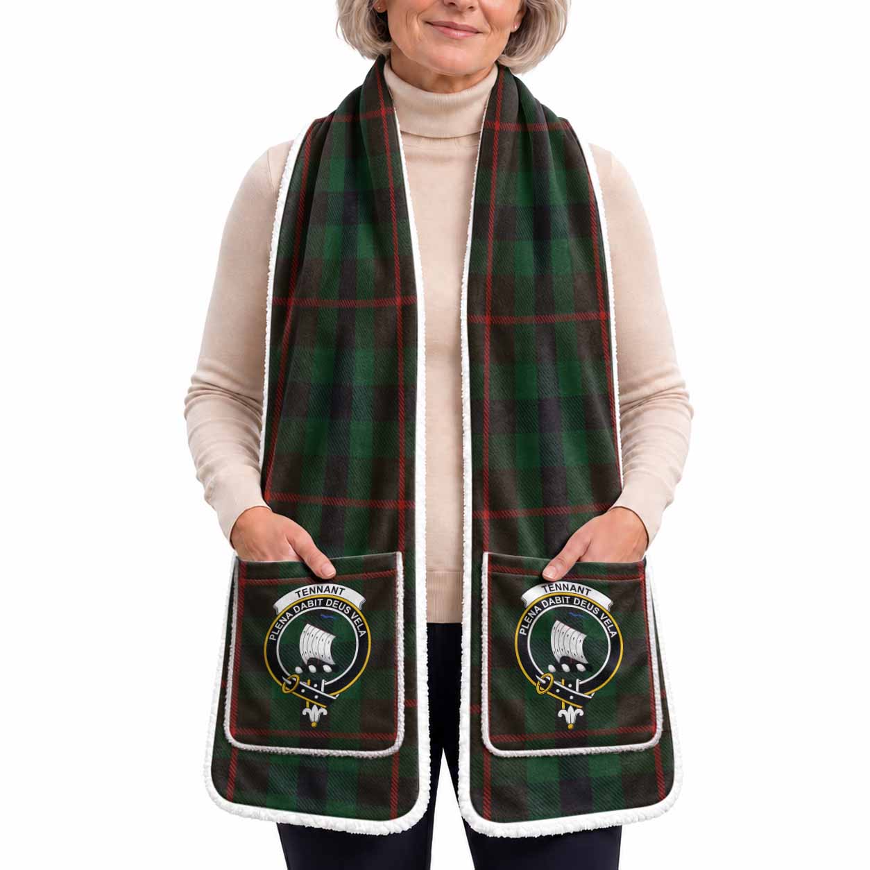 Tennant Tartan Crest Pocket Scarf - Ultimate Plaid Gift Wrap