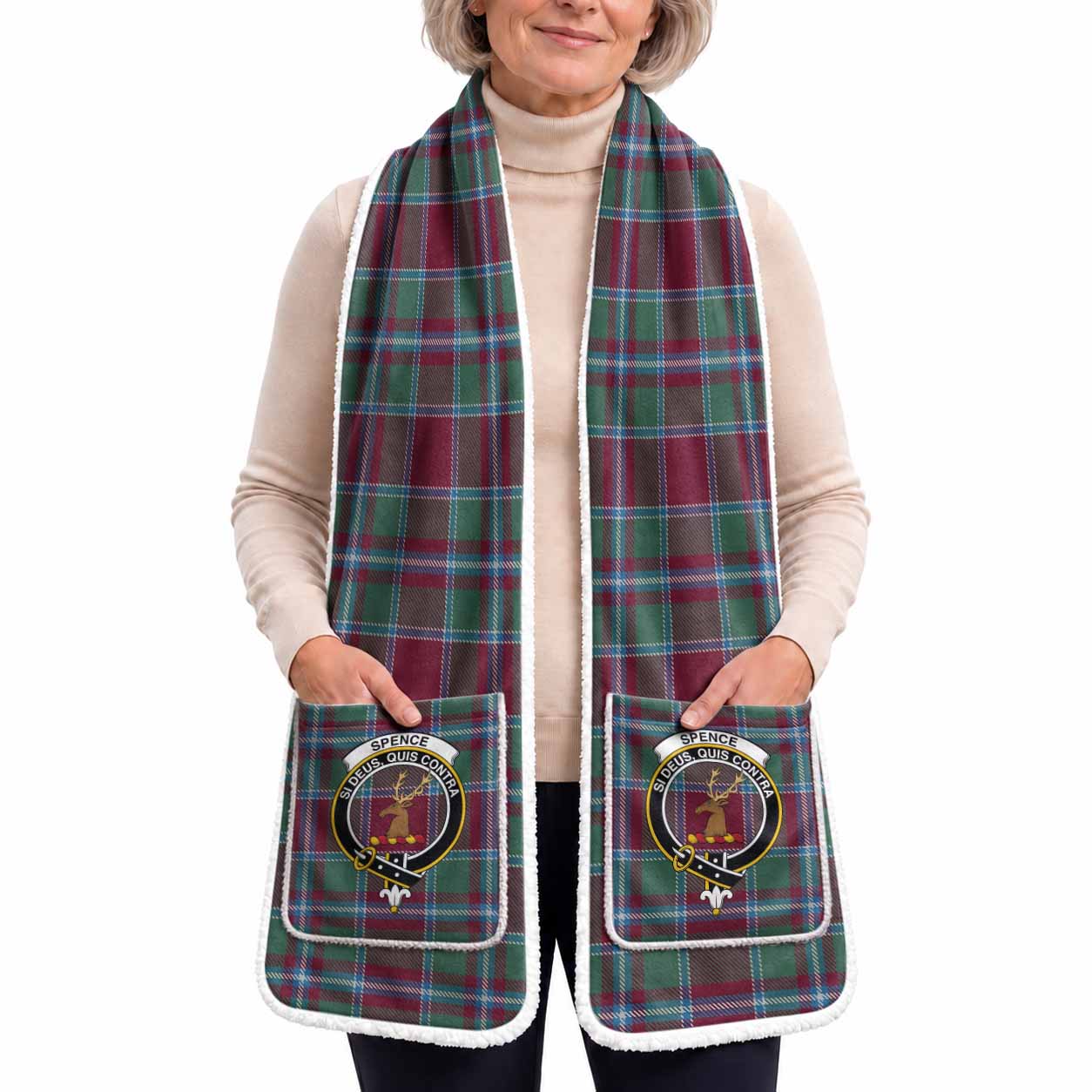 Spence (Spens) Tartan Crest Pocket Scarf - Ultimate Plaid Gift Wrap