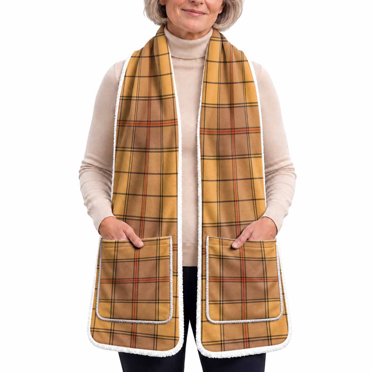 Ulster Tartan Hand-Warmer Pocket Scarf