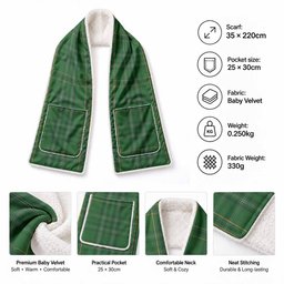 Wexford Tartan Hand-Warmer Pocket Scarf