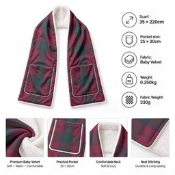 Lindsay Tartan Hand-Warmer Pocket Scarf