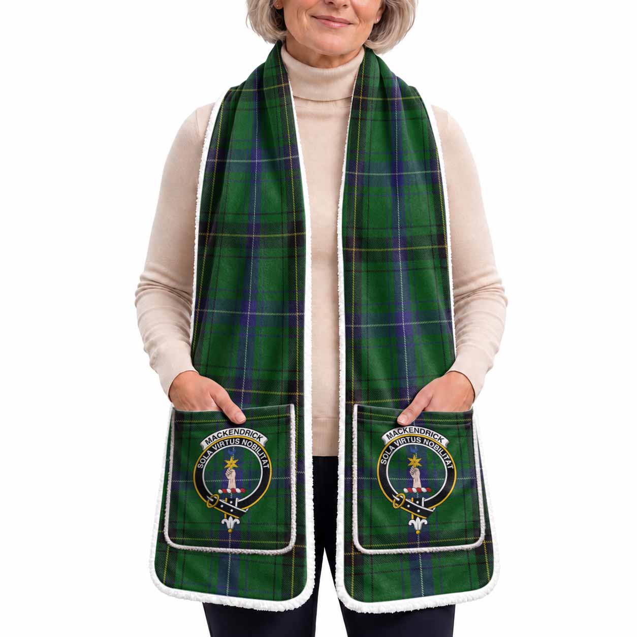 MacKendrick (McKendrick) Tartan Crest Pocket Scarf - Ultimate Plaid Gift Wrap