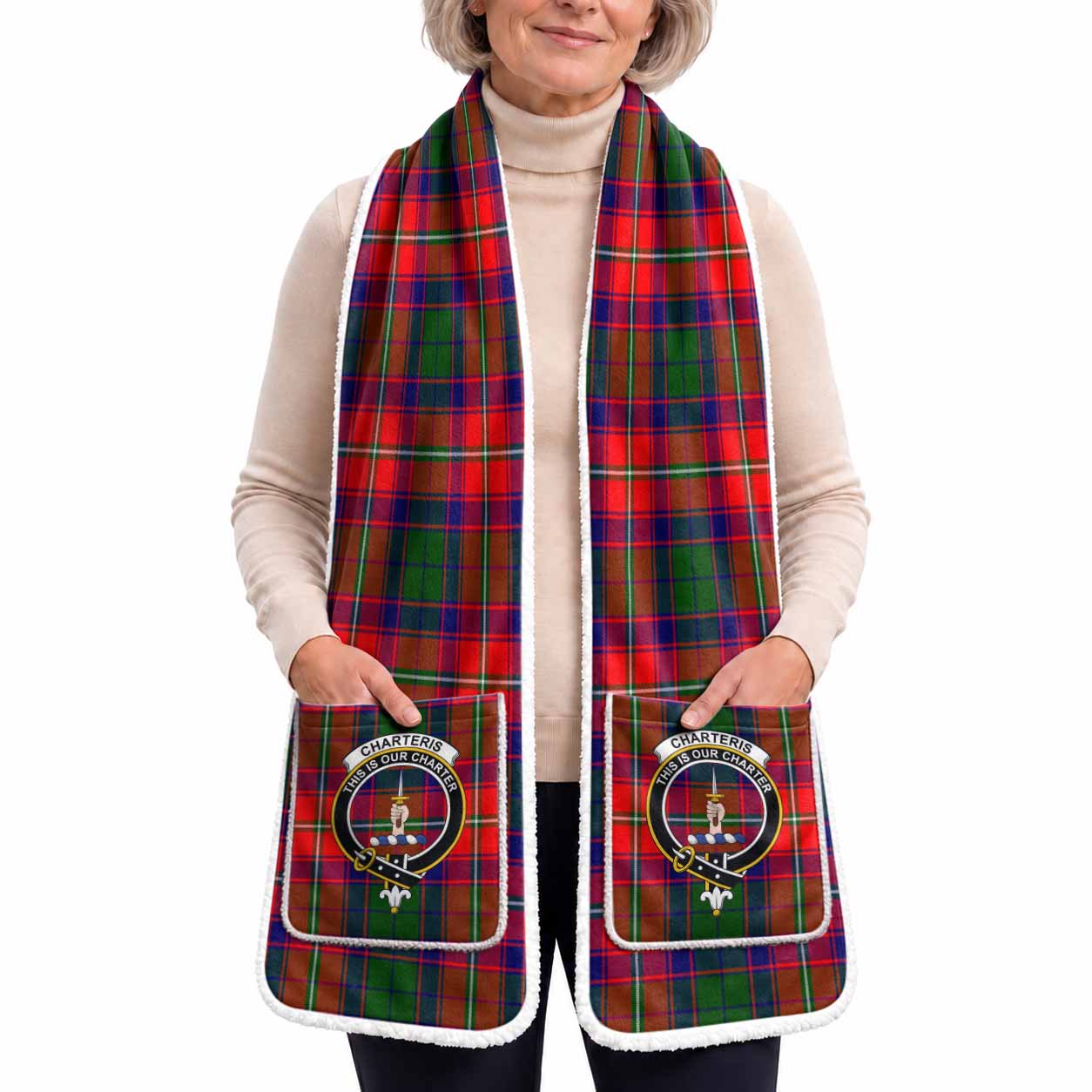Charteris Tartan Crest Pocket Scarf - Ultimate Plaid Gift Wrap