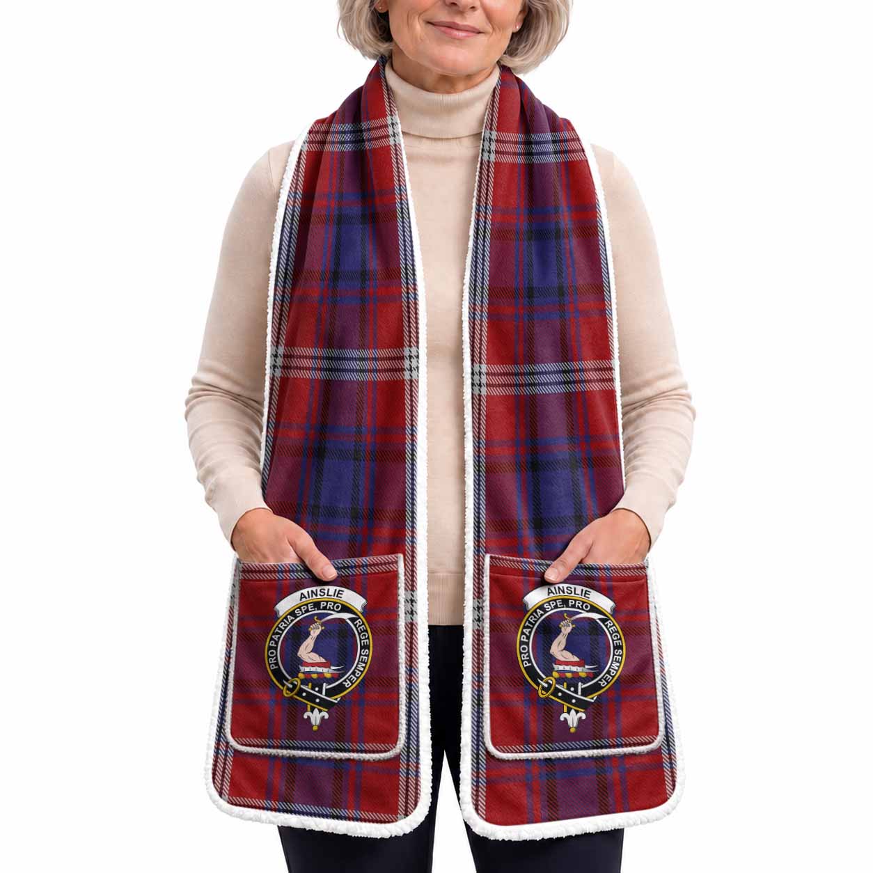 Ainslie Tartan Crest Pocket Scarf - Ultimate Plaid Gift Wrap