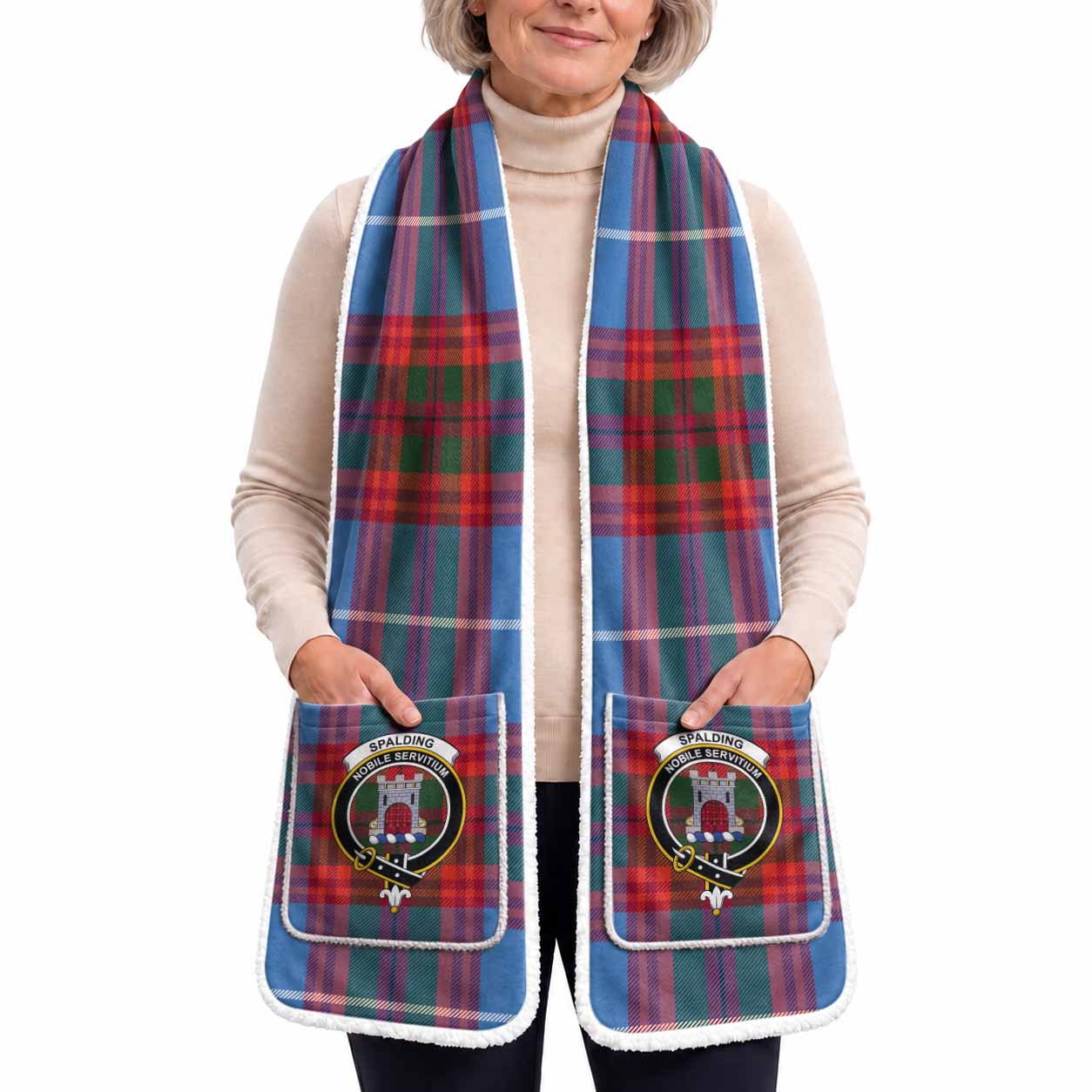 Spalding Tartan Crest Pocket Scarf - Ultimate Plaid Gift Wrap
