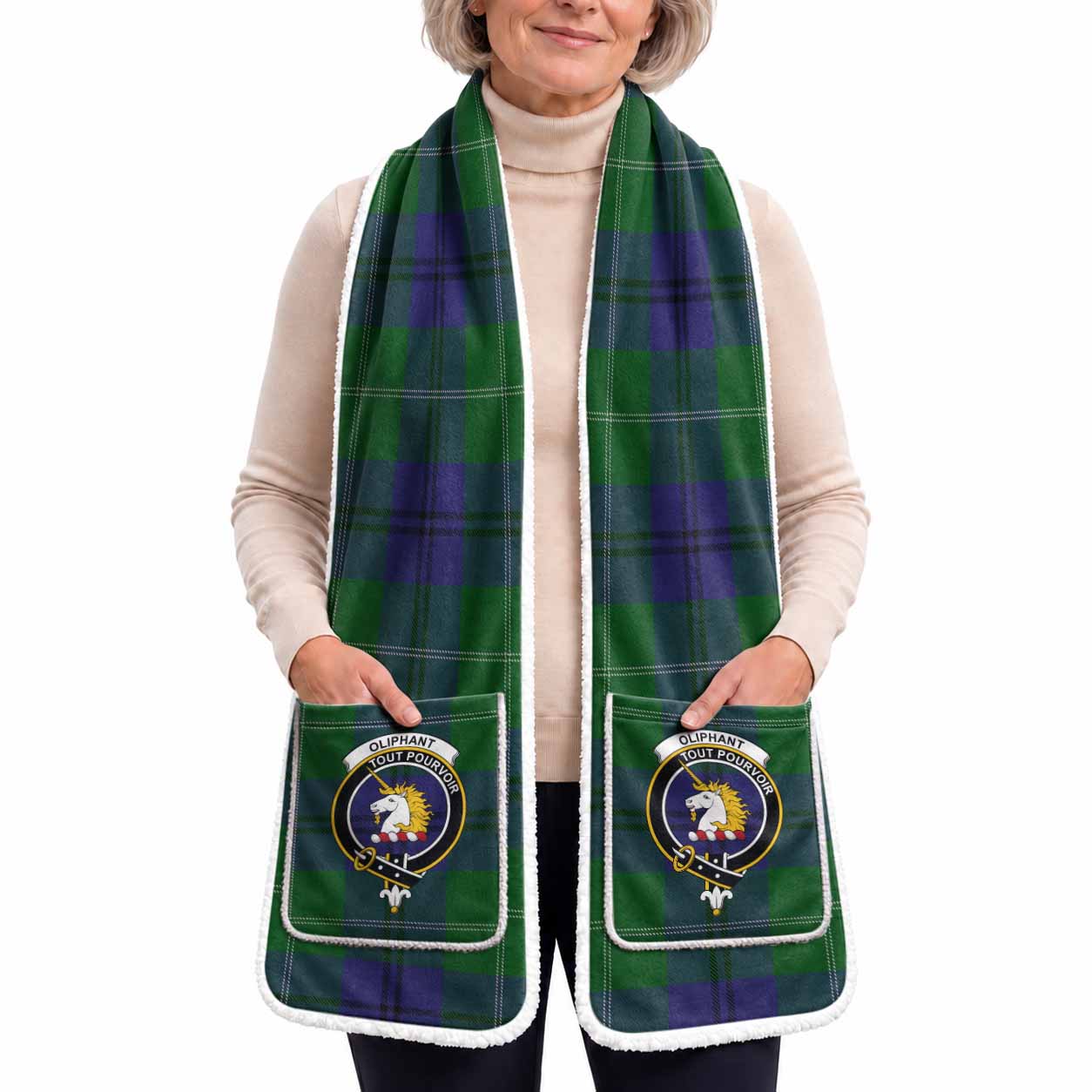 Oliphant Tartan Crest Pocket Scarf - Ultimate Plaid Gift Wrap