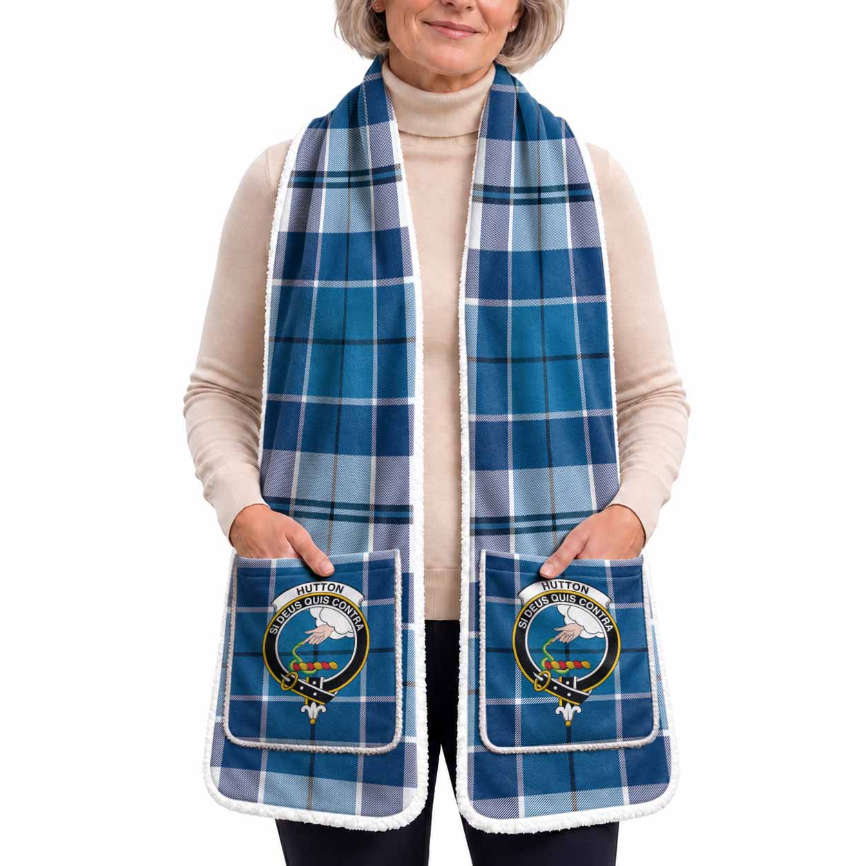 Hutton Tartan Crest Pocket Scarf - Ultimate Plaid Gift Wrap
