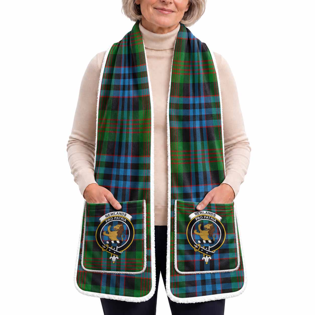 Newlands Tartan Crest Pocket Scarf - Ultimate Plaid Gift Wrap
