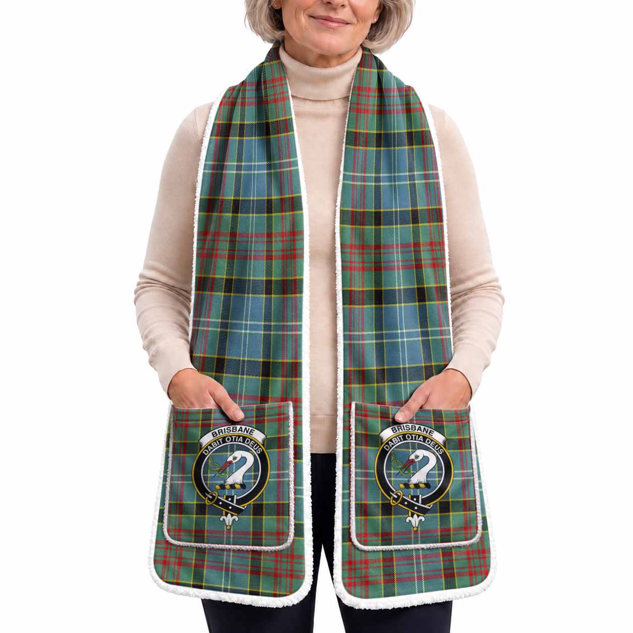 Brisbane Tartan Crest Pocket Scarf - Ultimate Plaid Gift Wrap