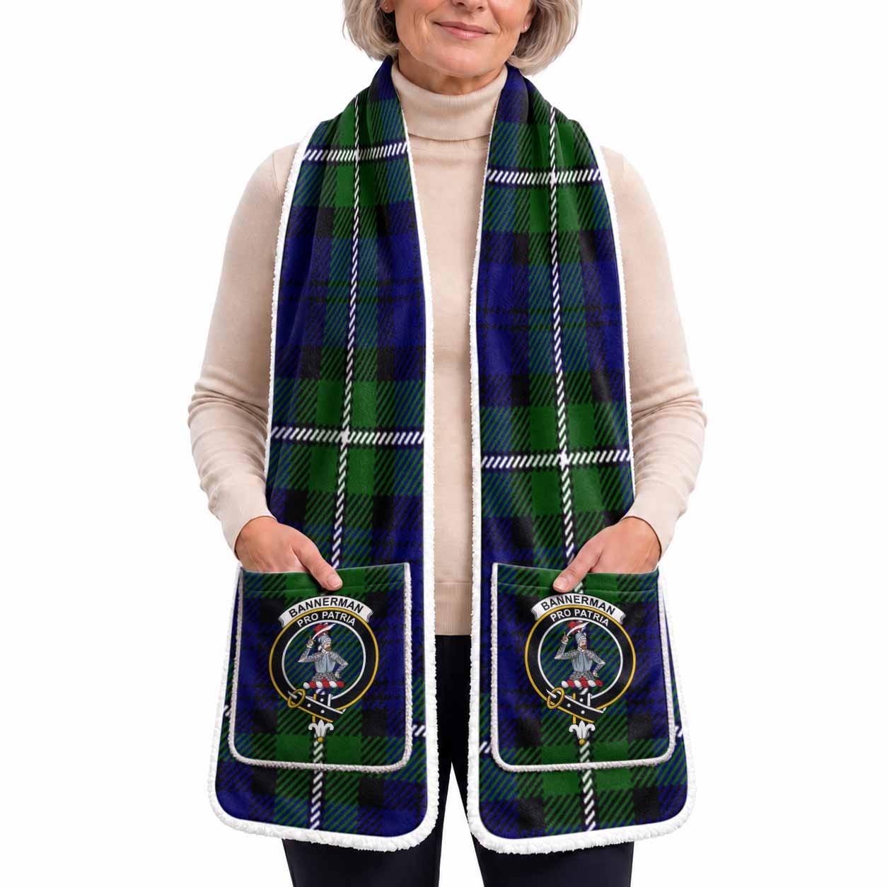 Bannerman Tartan Crest Pocket Scarf - Ultimate Plaid Gift Wrap