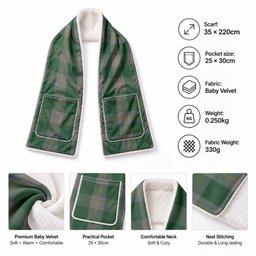 Ledford Tartan Hand-Warmer Pocket Scarf