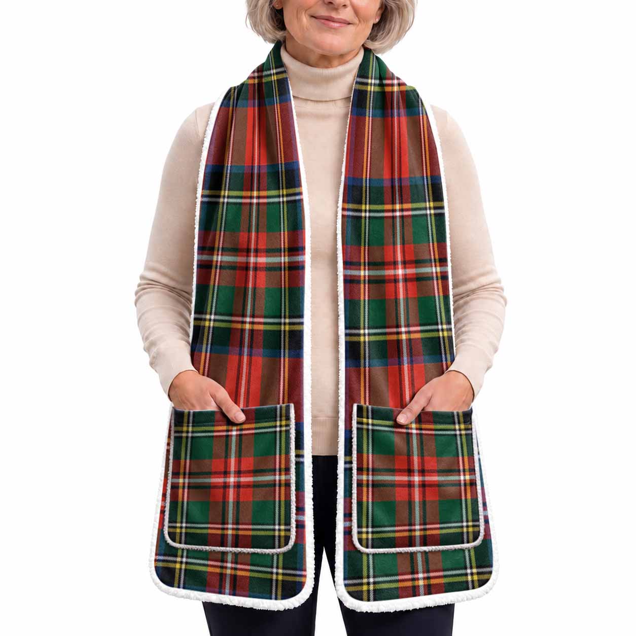 Lyle Tartan Hand-Warmer Pocket Scarf