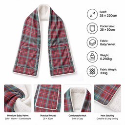 British Columbia Tartan Hand-Warmer Pocket Scarf