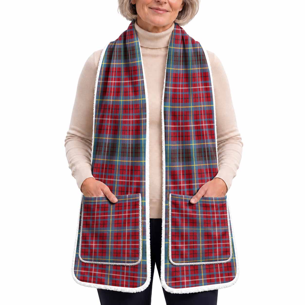 British Columbia Tartan Hand-Warmer Pocket Scarf