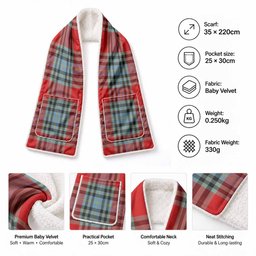 MacLeay (McLeay) Tartan Hand-Warmer Pocket Scarf