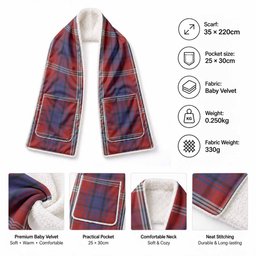 Ainslie Tartan Hand-Warmer Pocket Scarf