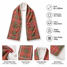 Bruce County Tartan Hand-Warmer Pocket Scarf