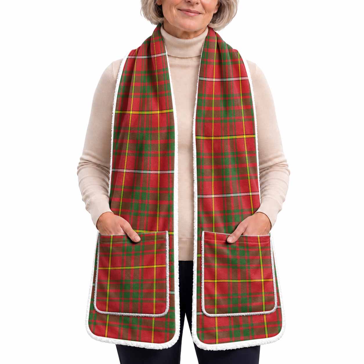 Bruce County Tartan Hand-Warmer Pocket Scarf