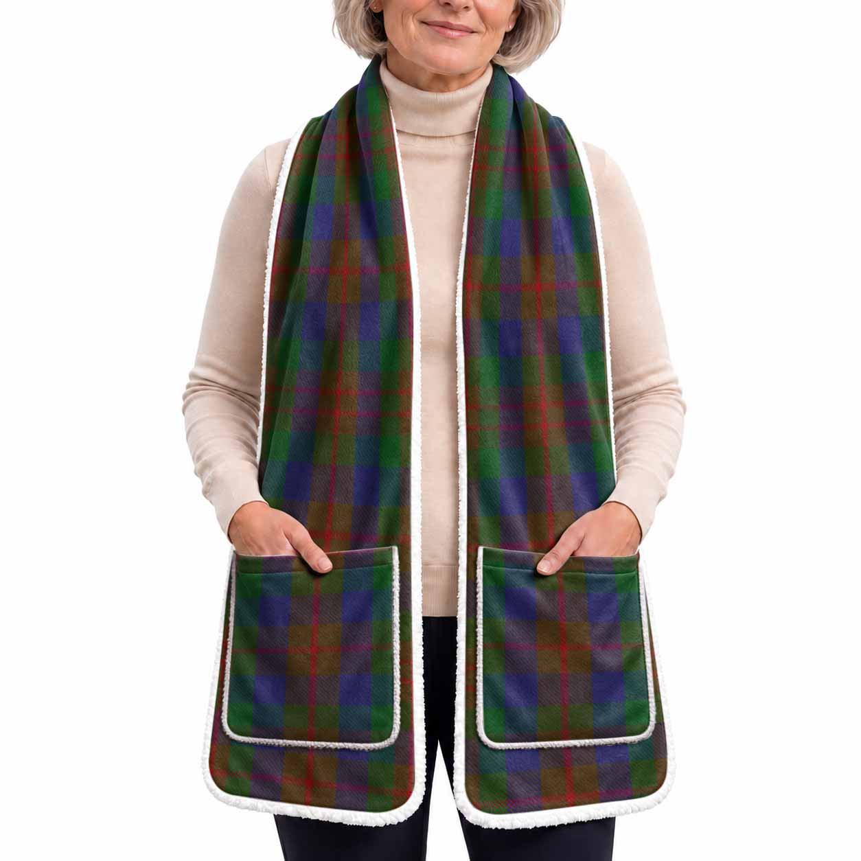 Dorward Tartan Hand-Warmer Pocket Scarf