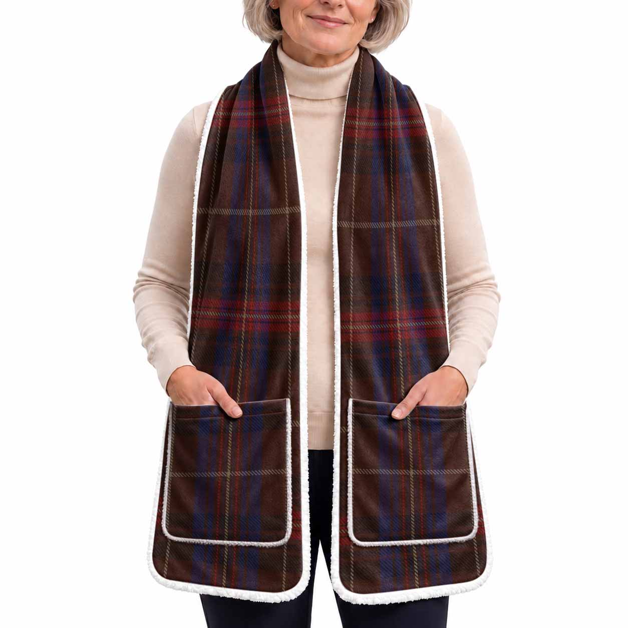 Griffiths of Wales Tartan Hand-Warmer Pocket Scarf
