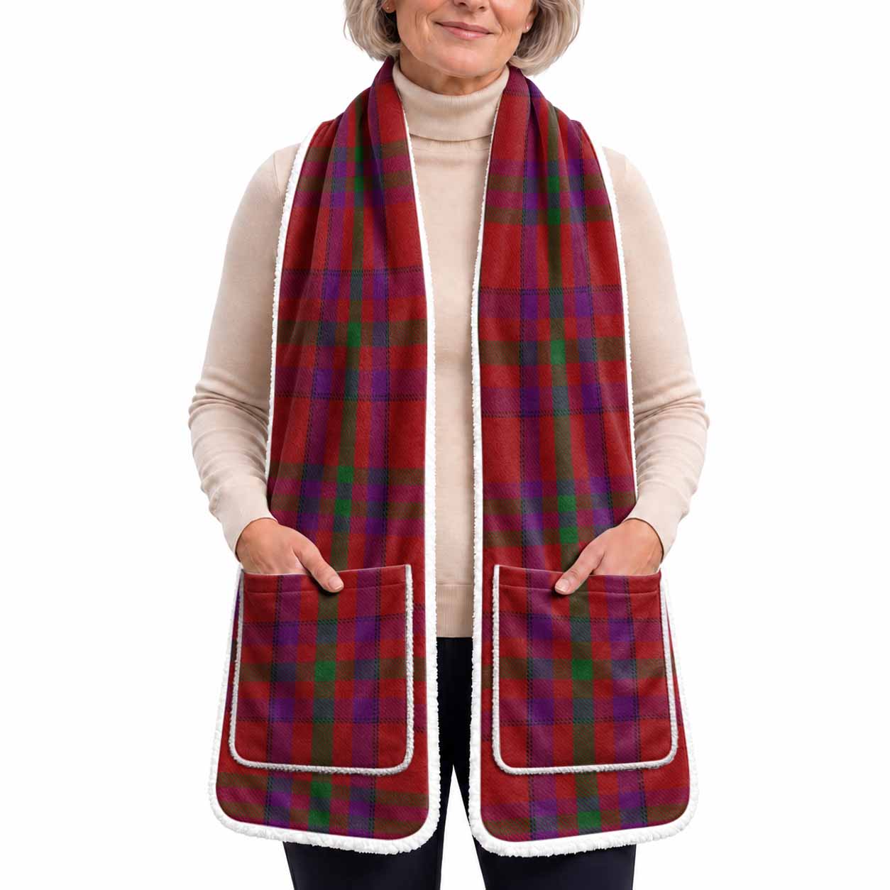 Fiddes Tartan Hand-Warmer Pocket Scarf