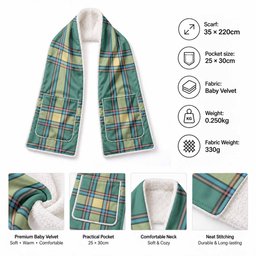 Alberta Tartan Hand-Warmer Pocket Scarf