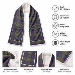 Clelland Tartan Hand-Warmer Pocket Scarf