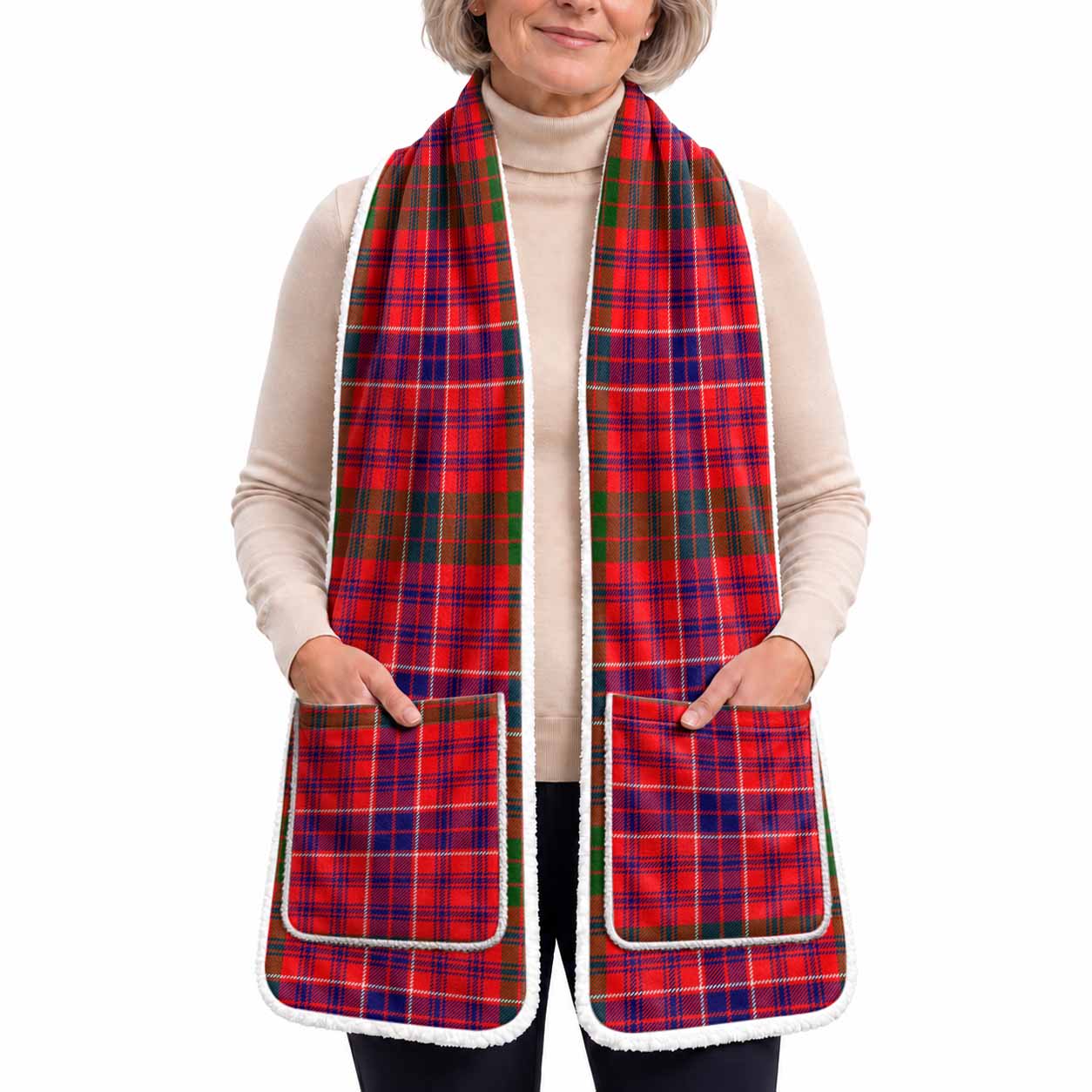 MacRow (McRow) Tartan Hand-Warmer Pocket Scarf