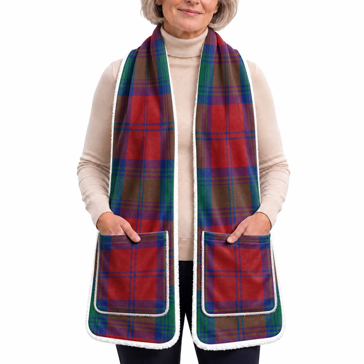 Auchinleck (Affleck) Tartan Hand-Warmer Pocket Scarf