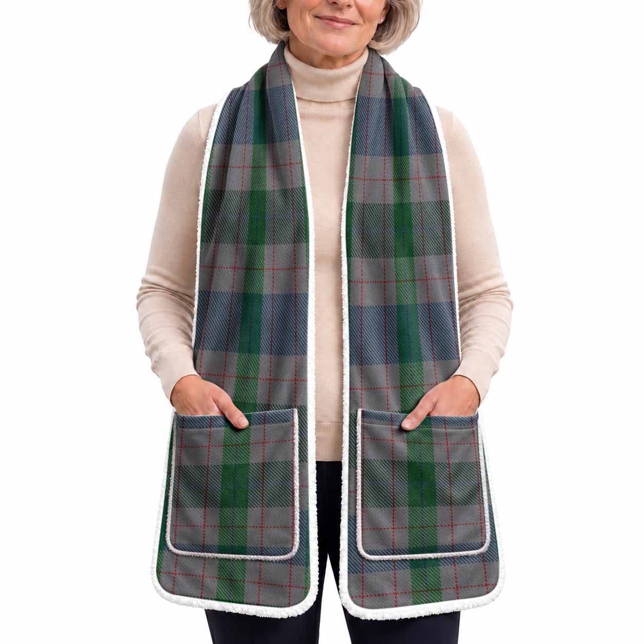 Lloyd of Wales Tartan Hand-Warmer Pocket Scarf