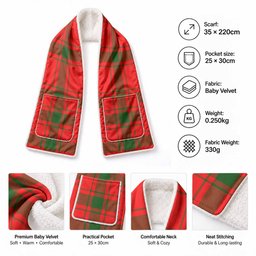 Darroch Tartan Hand-Warmer Pocket Scarf