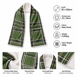 Birmingham Tartan Hand-Warmer Pocket Scarf