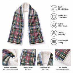 Dennistoun Tartan Hand-Warmer Pocket Scarf
