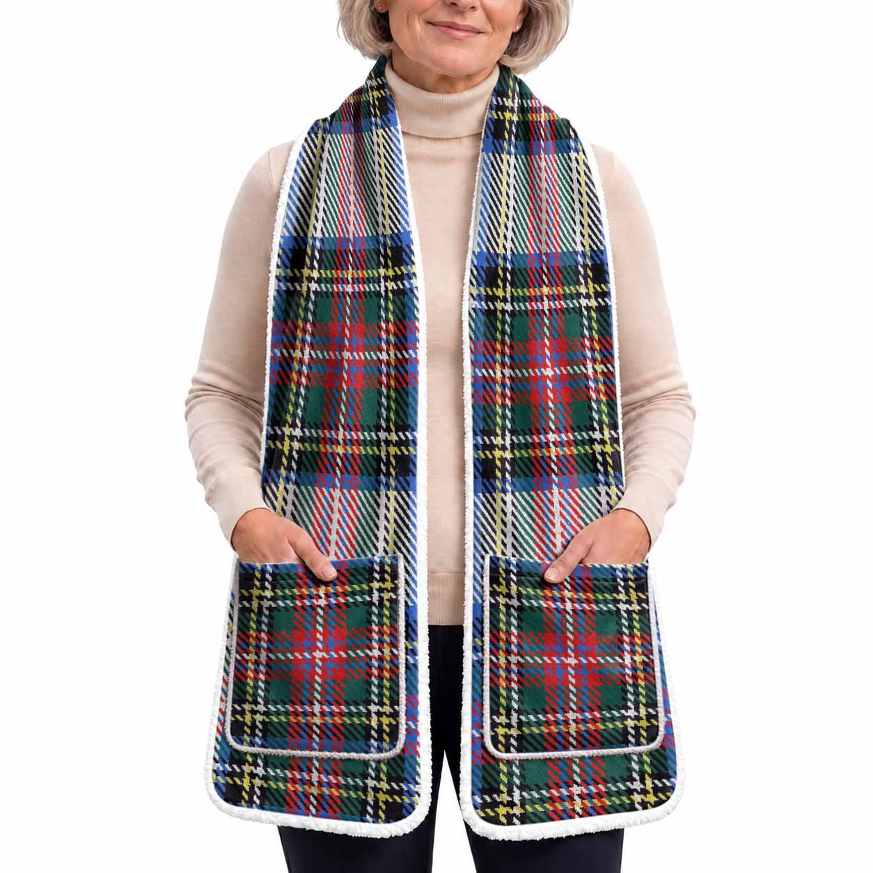 Dennistoun Tartan Hand-Warmer Pocket Scarf
