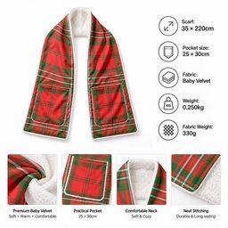 Langlands Tartan Hand-Warmer Pocket Scarf