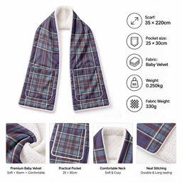 RCAF Tartan Hand-Warmer Pocket Scarf