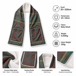 Ontario Tartan Hand-Warmer Pocket Scarf