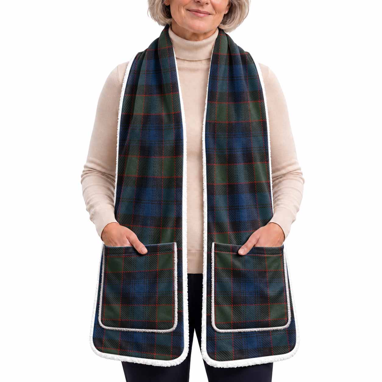 Riddoch Tartan Hand-Warmer Pocket Scarf