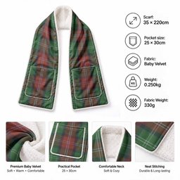 Sawyer Tartan Hand-Warmer Pocket Scarf