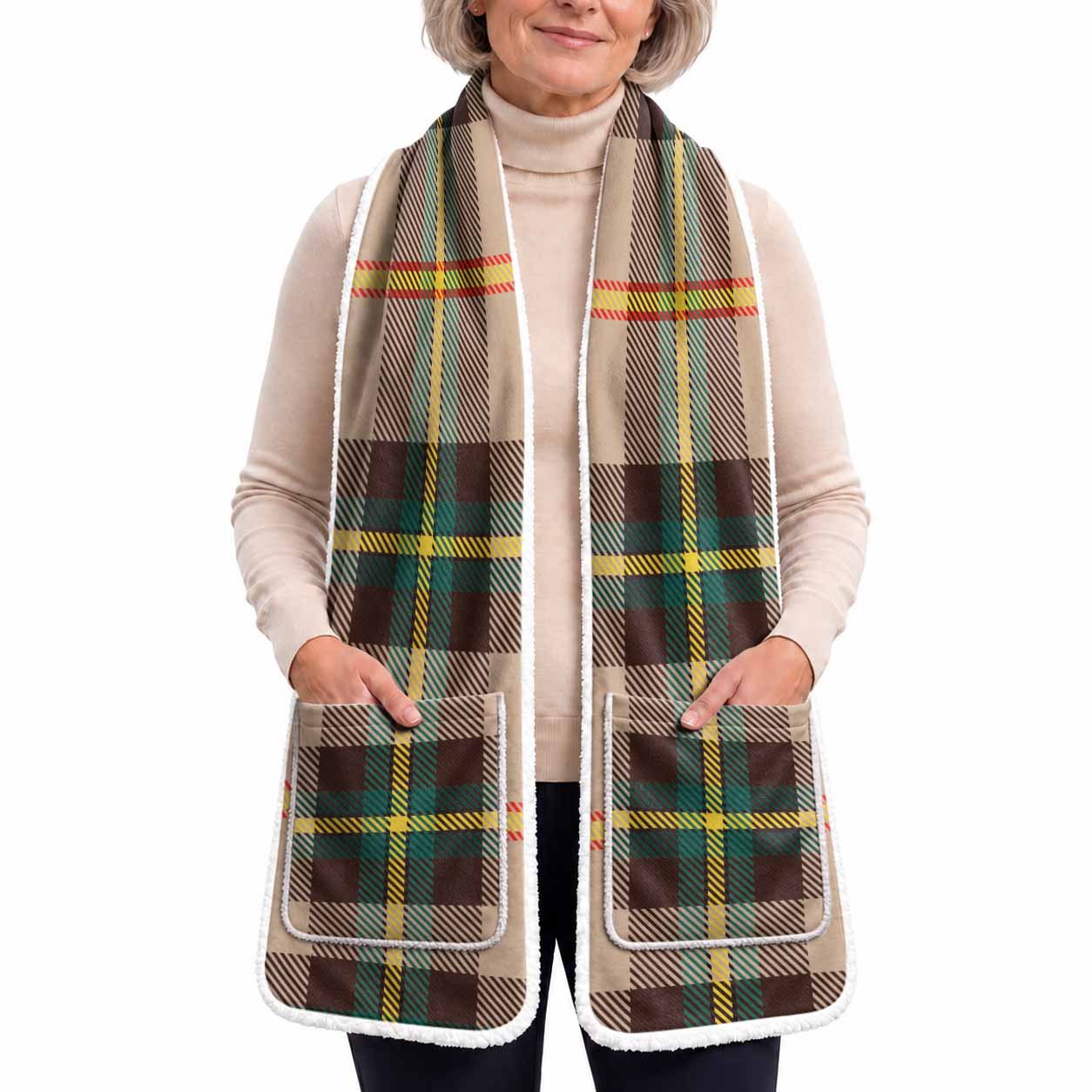 Saskatchewan Tartan Hand-Warmer Pocket Scarf