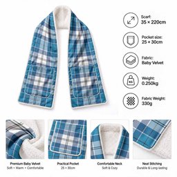 Roberton Tartan Hand-Warmer Pocket Scarf
