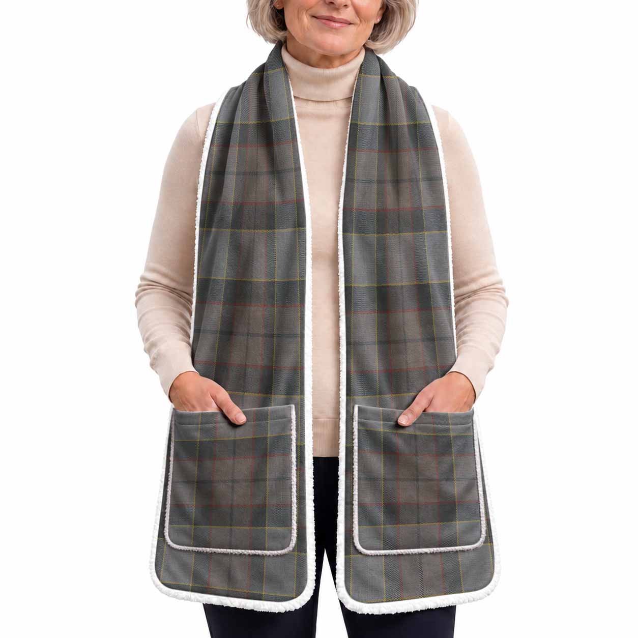 Outlander Fraser Tartan Hand-Warmer Pocket Scarf