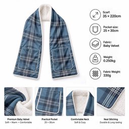 Saint Andrews Tartan Hand-Warmer Pocket Scarf