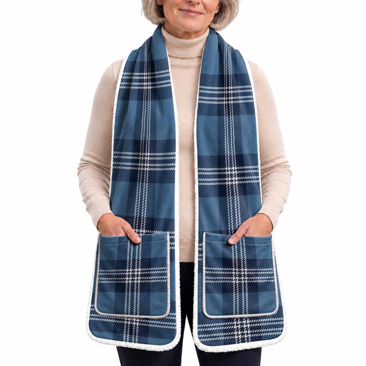 Saint Andrews Tartan Hand-Warmer Pocket Scarf